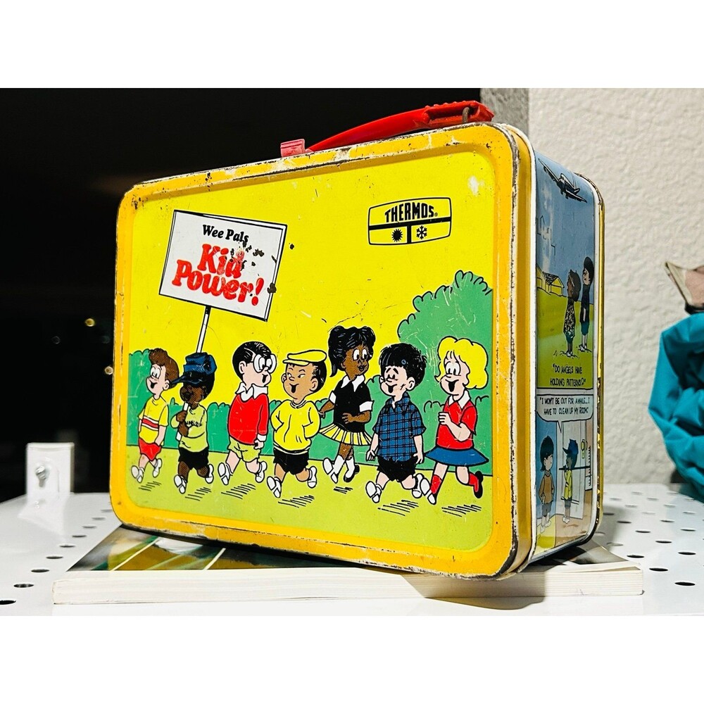 1973 "Wee Pals Kid Power!" metal lunchbox by King-Shelley Thermos Division